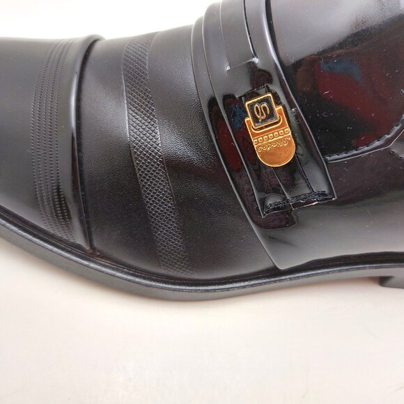MEN'S  LEATHER SEMI FORMAL BLACK SHOE - Picture 7 of 9